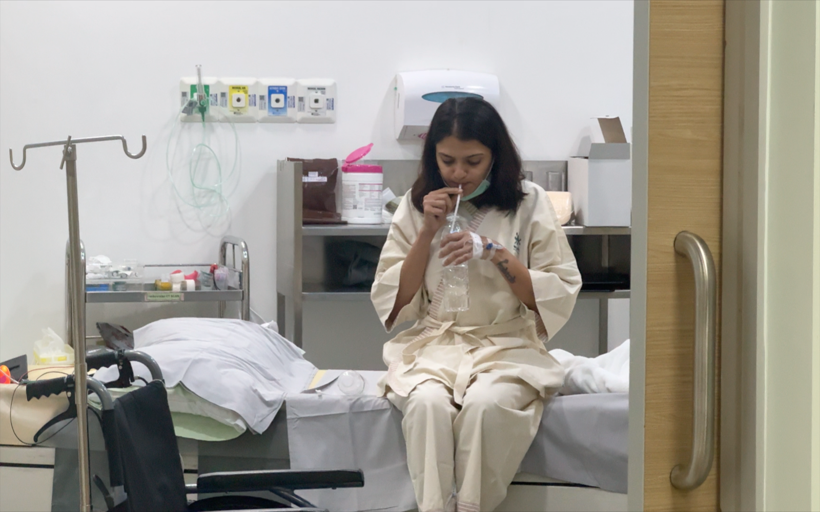 A girl in the hospital